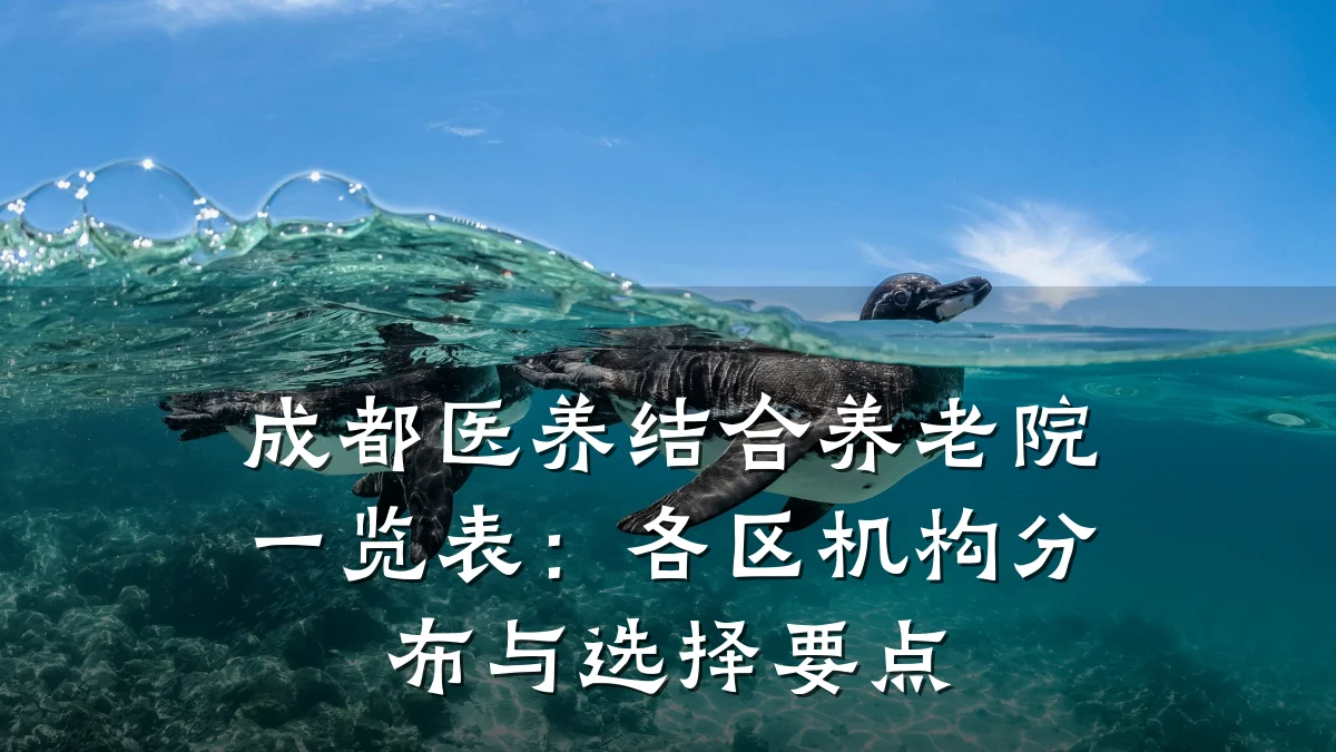 成都医养结合养老院一览表:各区机构分布与选择要点