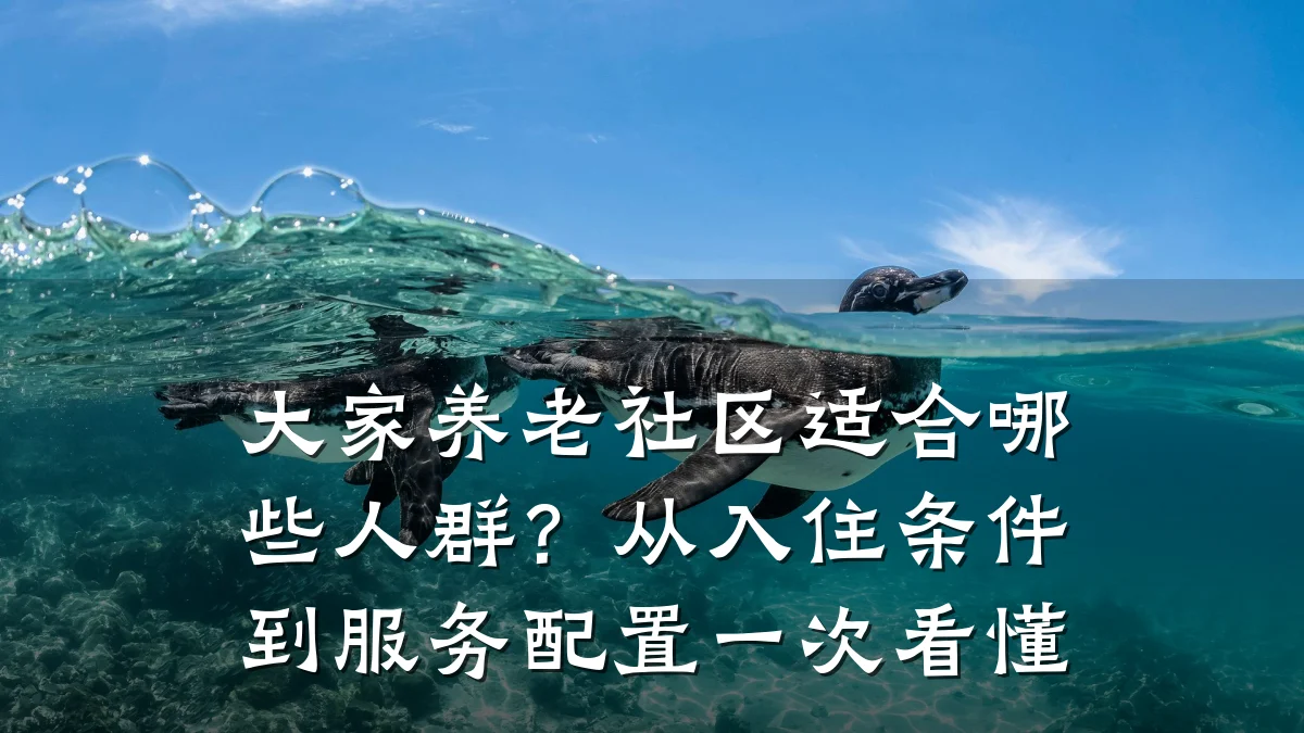 大家养老社区适合哪些人群?从入住条件到服务配置一次看懂
