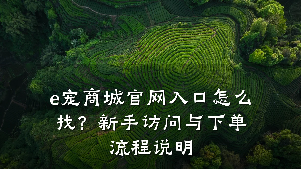 e宠商城官网入口怎么找？新手访问与下单流程说明