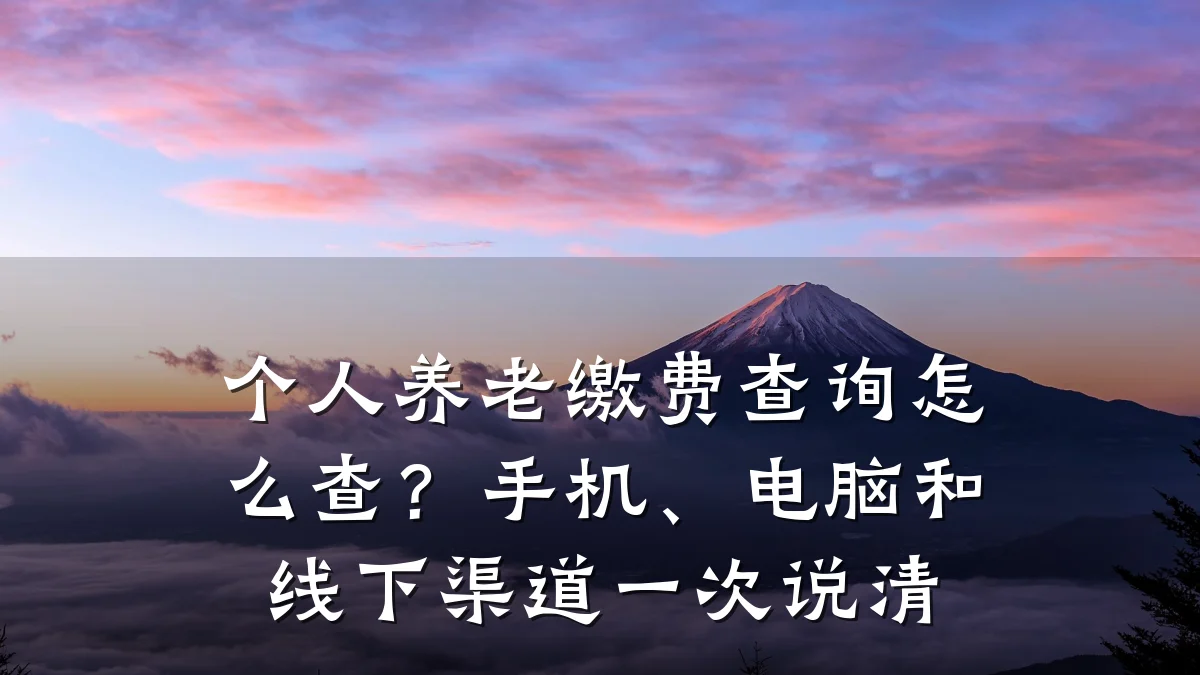 个人养老缴费查询怎么查？手机、电脑和线下渠道一次说清