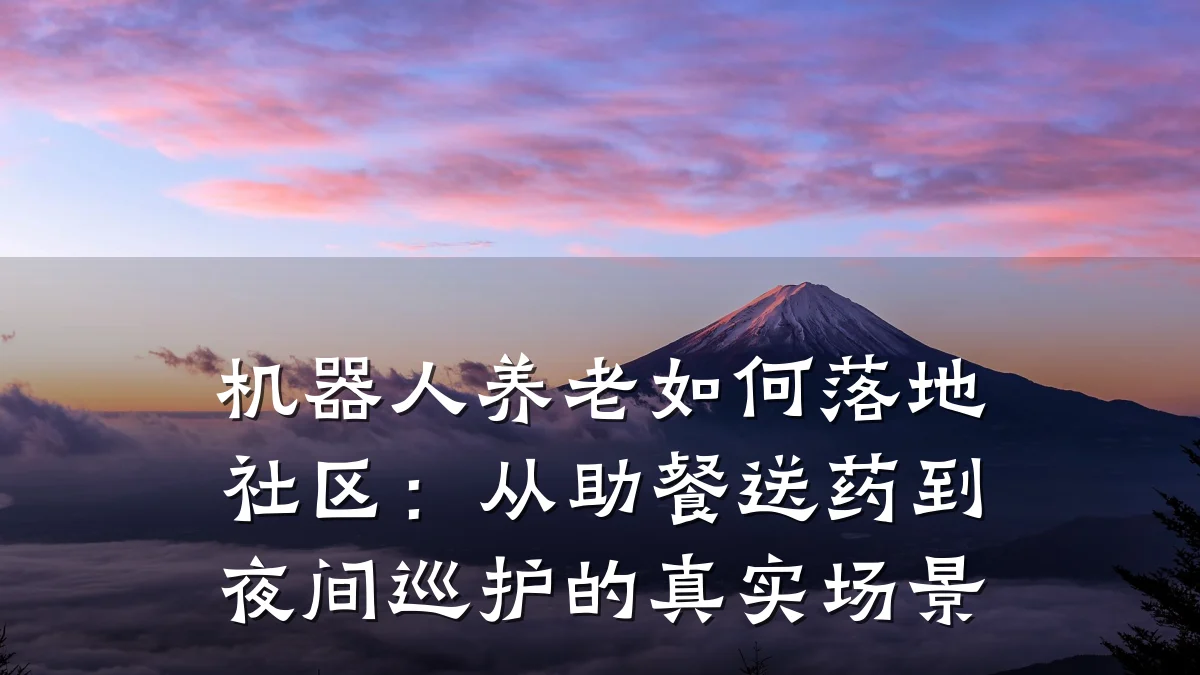机器人养老如何落地社区:从助餐送药到夜间巡护的真实场景