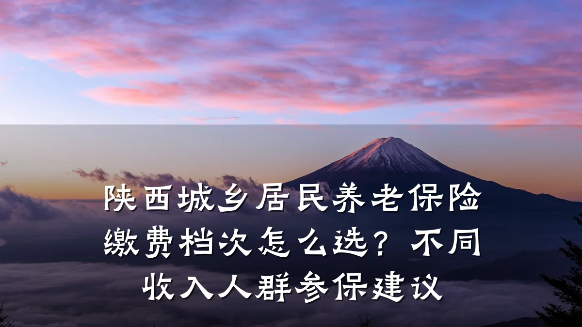 陕西城乡居民养老保险缴费档次怎么选?不同收入人群参保建议