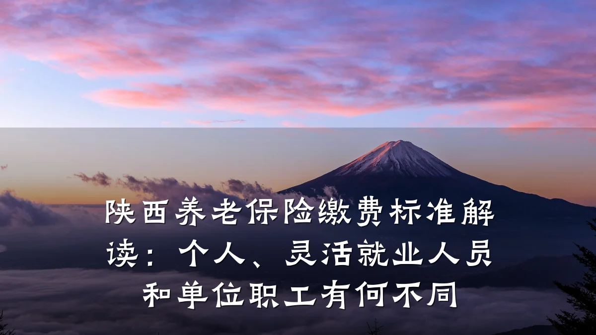 陕西养老保险缴费标准解读：个人、灵活就业人员和单位职工有何不同