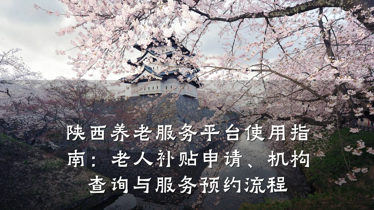 陕西养老服务平台使用指南：老人补贴申请、机构查询与服务预约流程