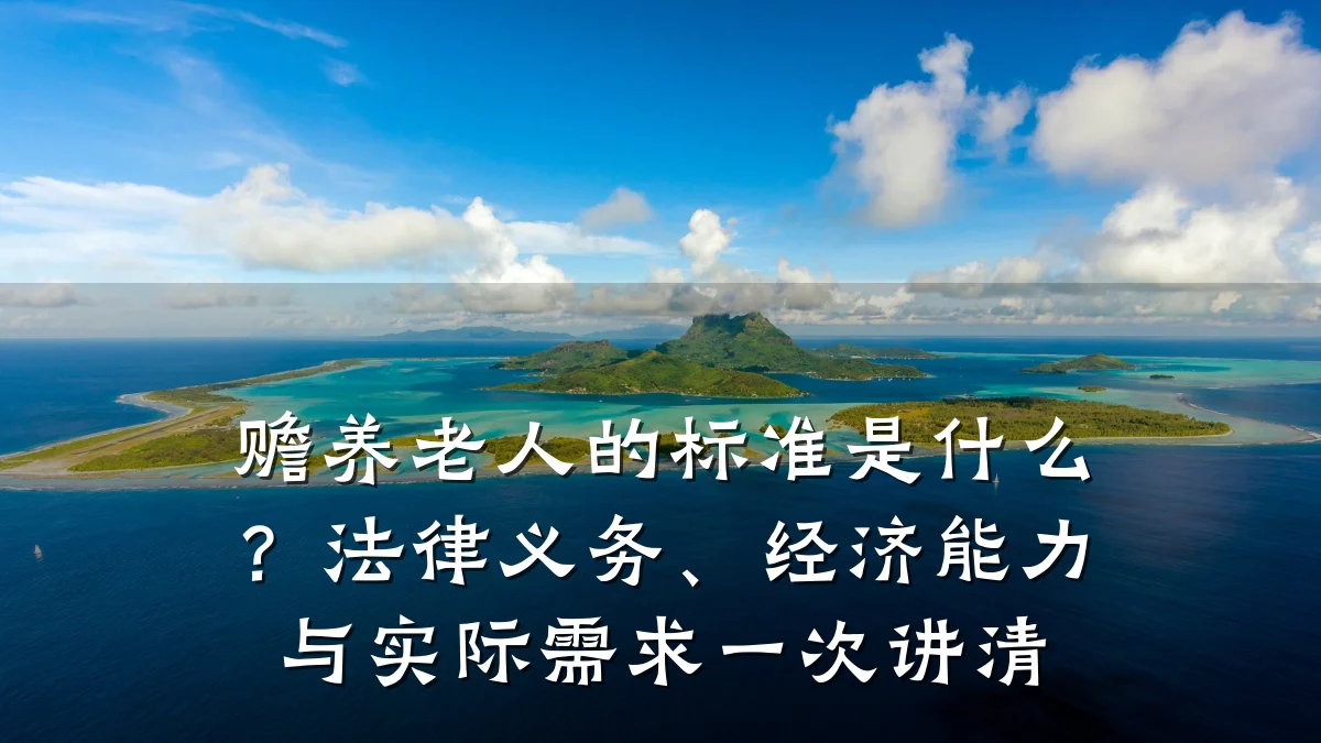 赡养老人的标准是什么？法律义务、经济能力与实际需求一次讲清