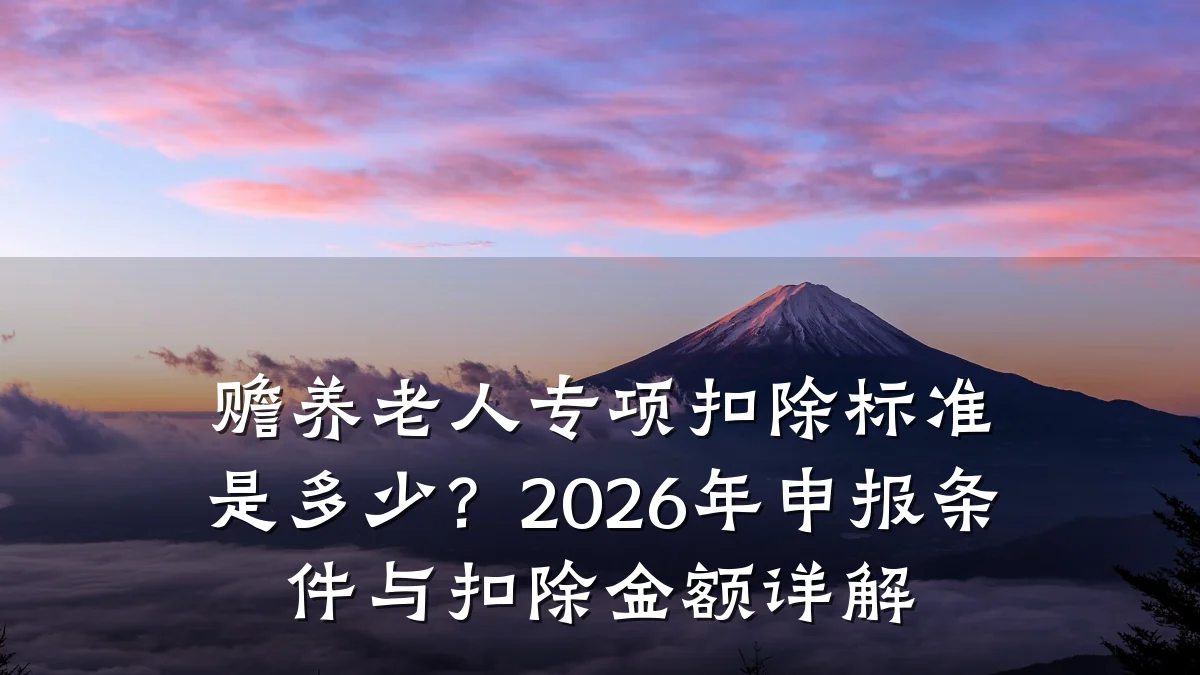 赡养老人专项扣除标准是多少？2026年申报条件与扣除金额详解