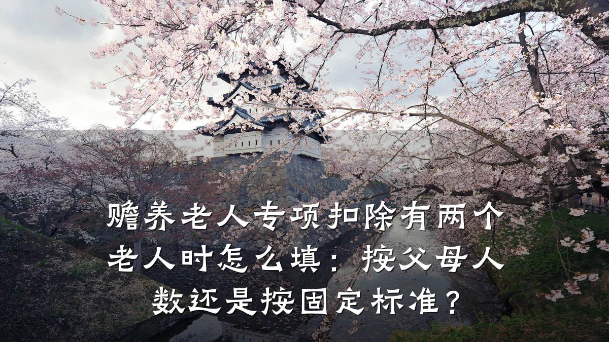 赡养老人专项扣除有两个老人时怎么填：按父母人数还是按固定标准？