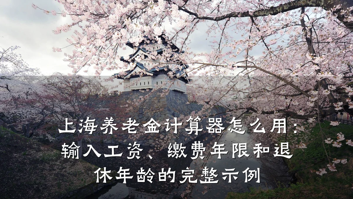 上海养老金计算器怎么用：输入工资、缴费年限和退休年龄的完整示例