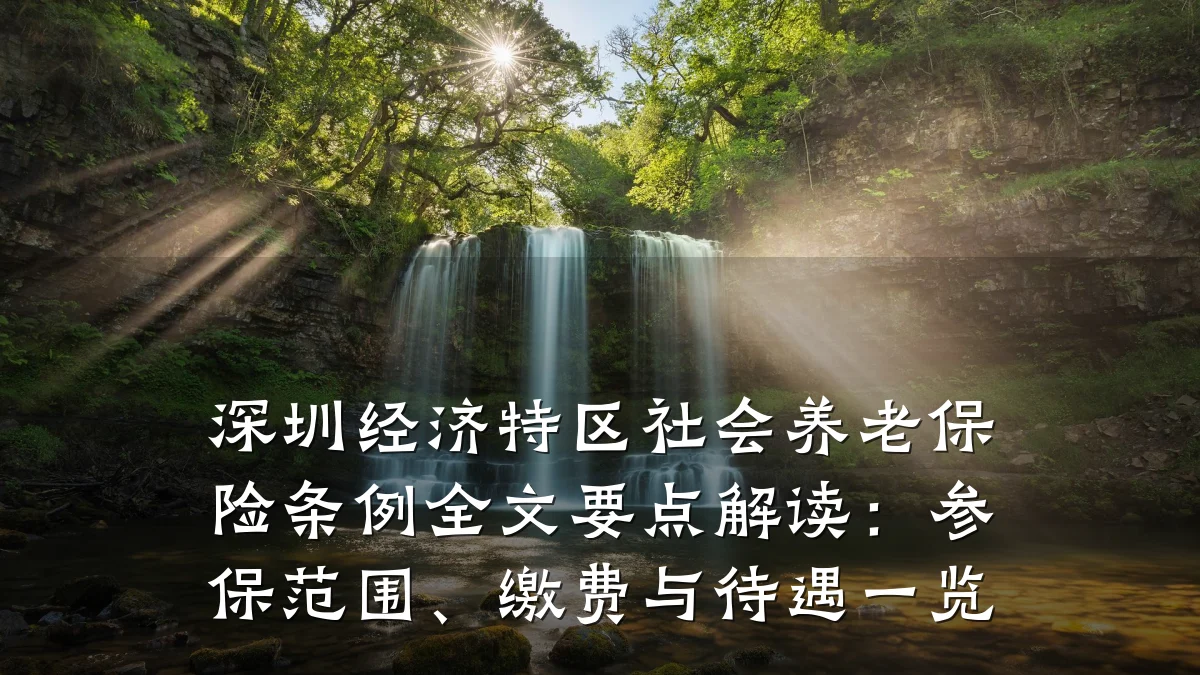 深圳经济特区社会养老保险条例全文要点解读:参保范围、缴费与待遇一览