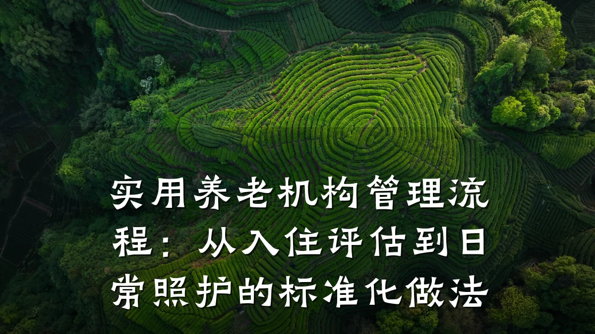 实用养老机构管理流程:从入住评估到日常照护的标准化做法