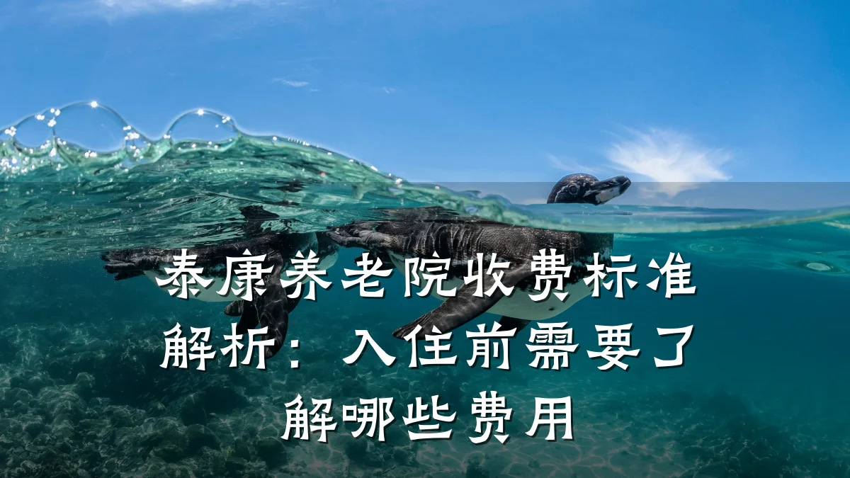 泰康养老院收费标准解析：入住前需要了解哪些费用