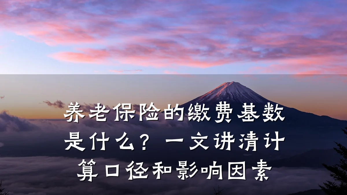 养老保险的缴费基数是什么?一文讲清计算口径和影响因素