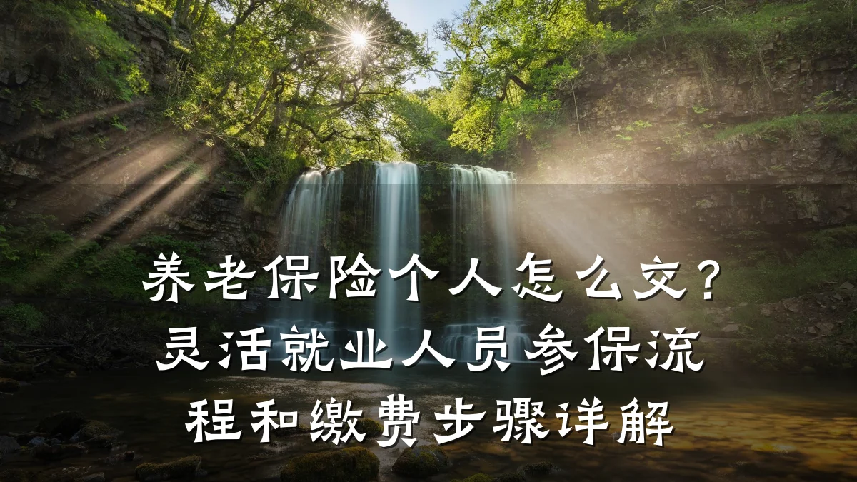 养老保险个人怎么交?灵活就业人员参保流程和缴费步骤详解
