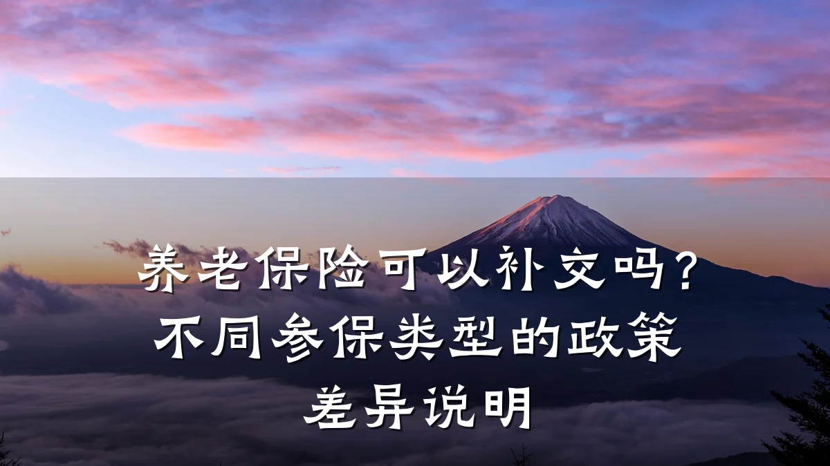 养老保险可以补交吗？不同参保类型的政策差异说明