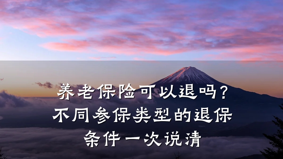 养老保险可以退吗？不同参保类型的退保条件一次说清