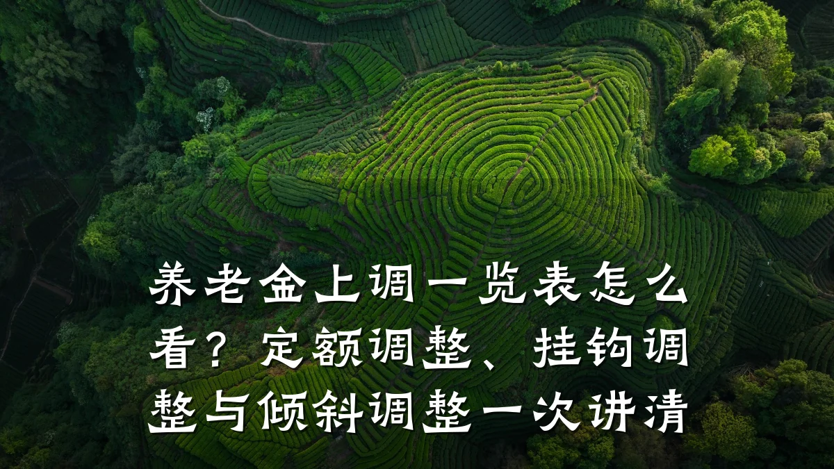 养老金上调一览表怎么看?定额调整、挂钩调整与倾斜调整一次讲清