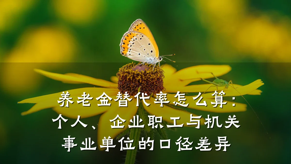养老金替代率怎么算：个人、企业职工与机关事业单位的口径差异