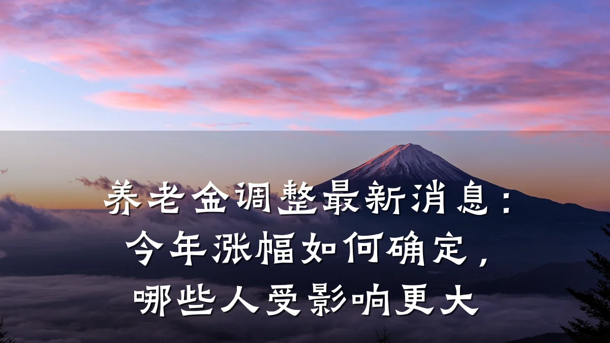养老金调整最新消息:今年涨幅如何确定,哪些人受影响更大