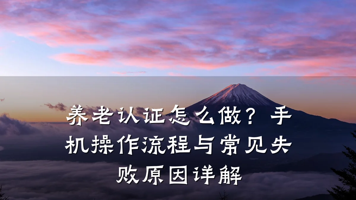 养老认证怎么做?手机操作流程与常见失败原因详解