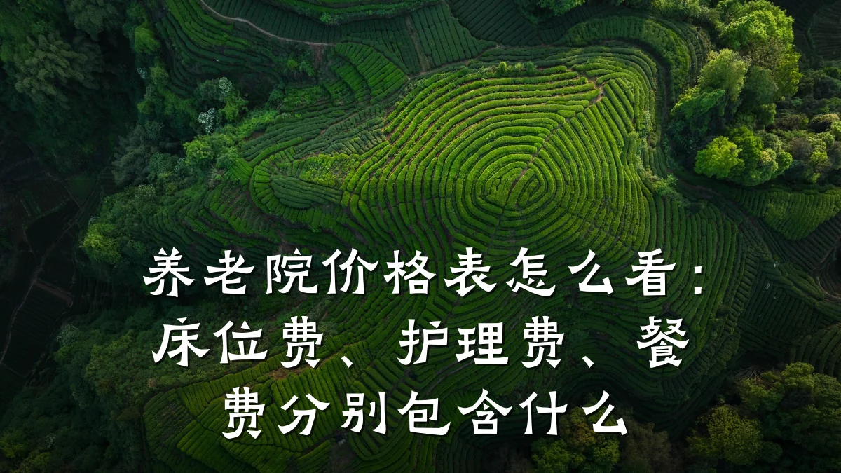 养老院价格表怎么看:床位费、护理费、餐费分别包含什么