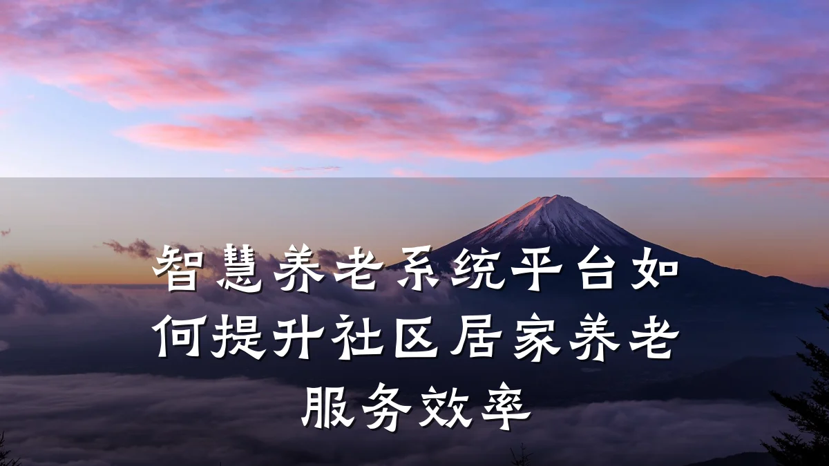 智慧养老系统平台如何提升社区居家养老服务效率