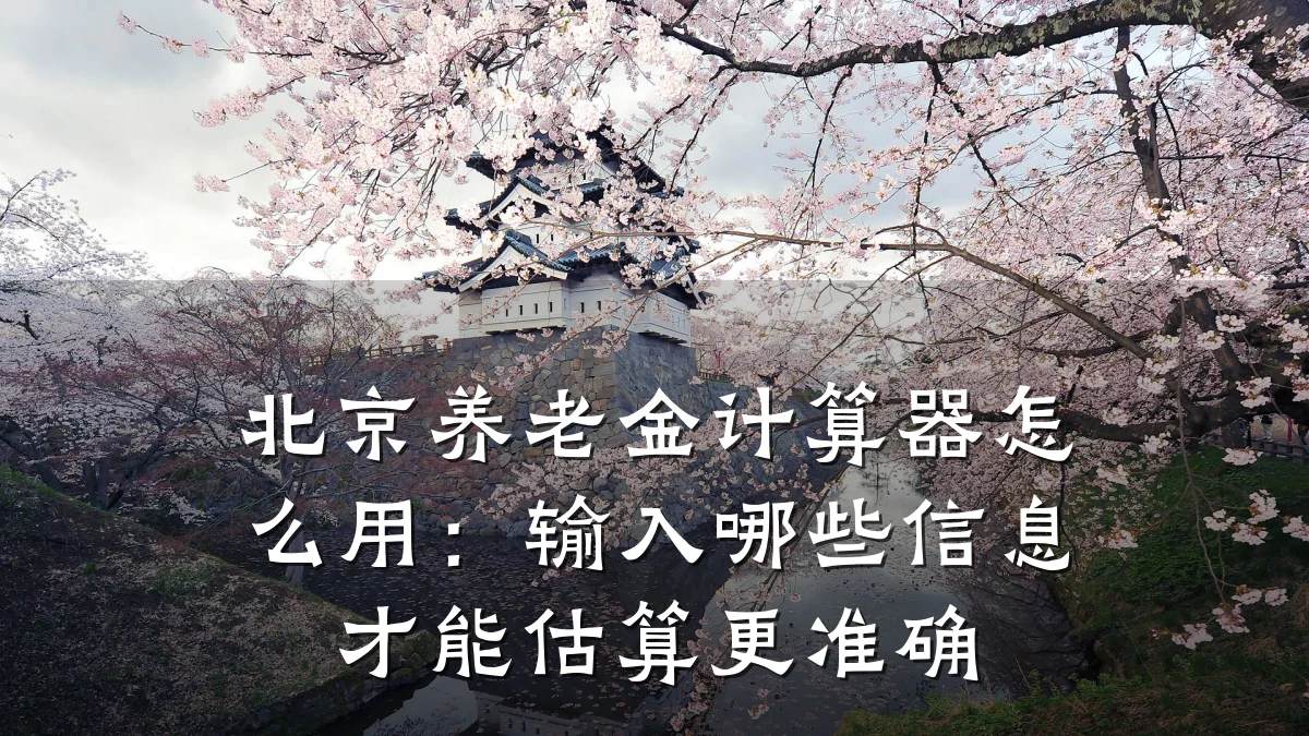北京养老金计算器怎么用:输入哪些信息才能估算更准确