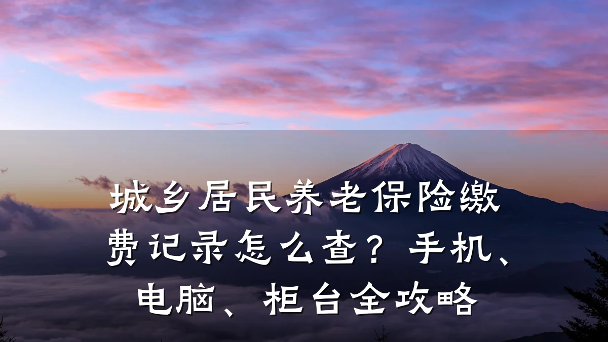 城乡居民养老保险缴费记录怎么查?手机、电脑、柜台全攻略