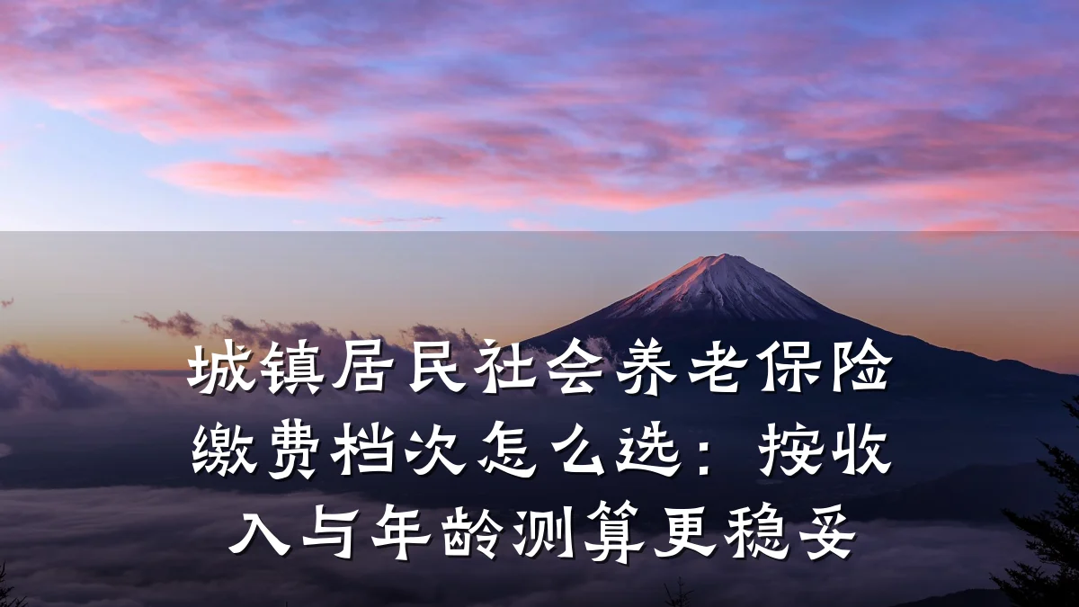 城镇居民社会养老保险缴费档次怎么选:按收入与年龄测算更稳妥