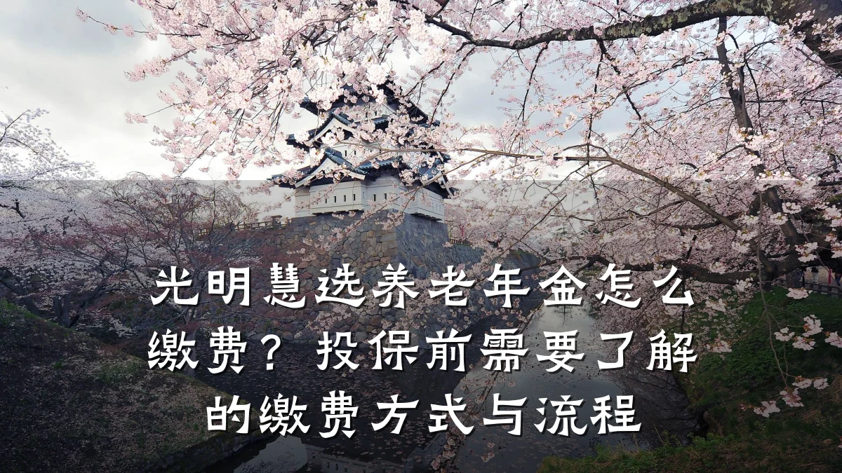 光明慧选养老年金怎么缴费?投保前需要了解的缴费方式与流程