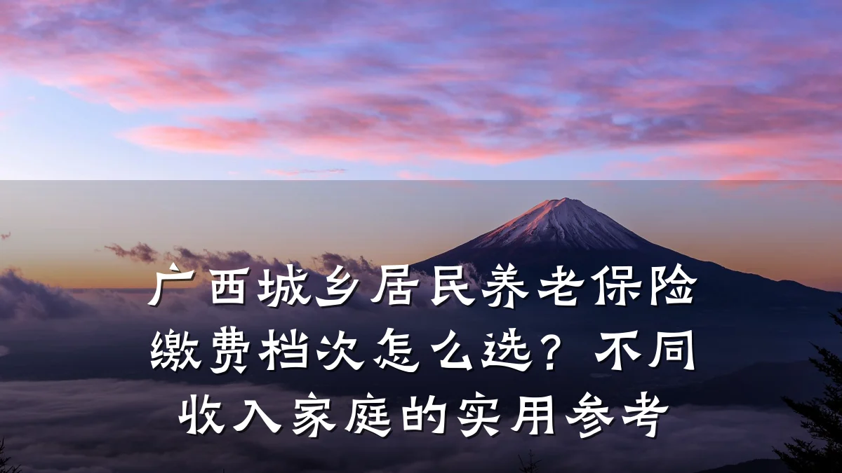 广西城乡居民养老保险缴费档次怎么选?不同收入家庭的实用参考