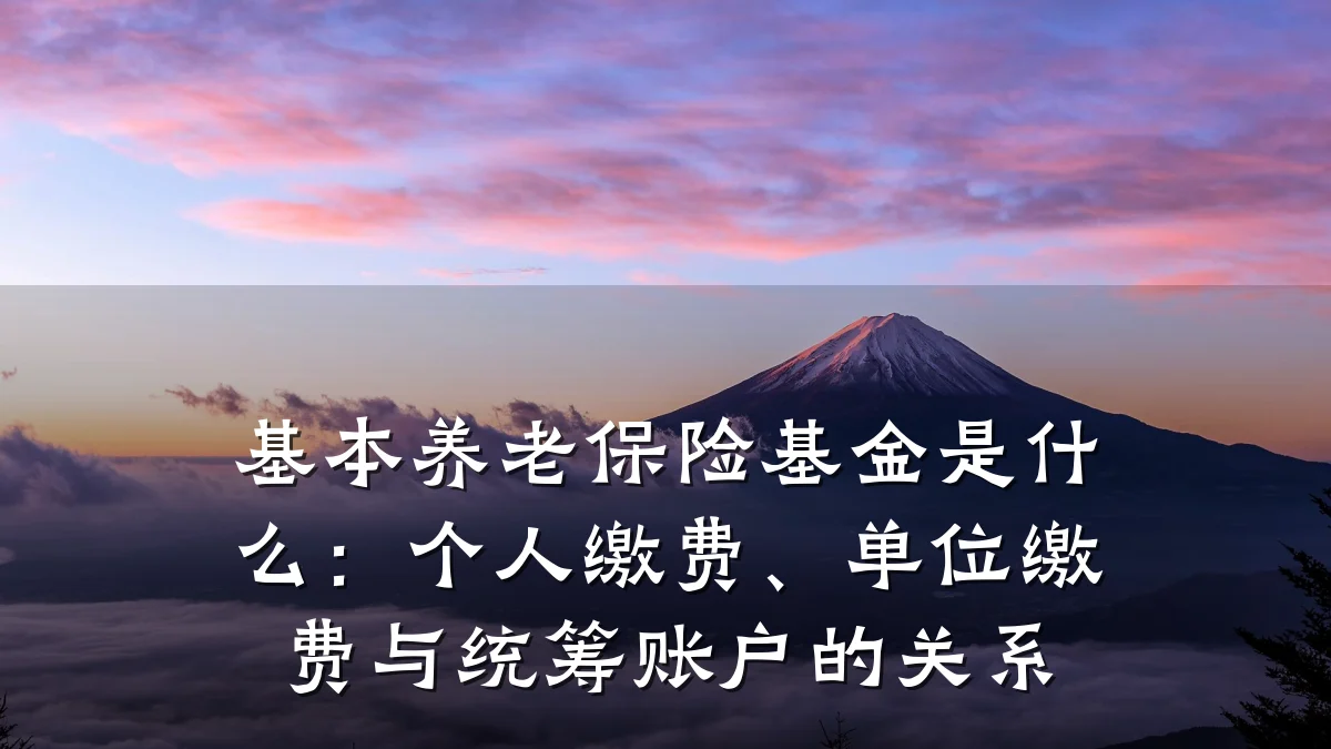 基本养老保险基金是什么:个人缴费、单位缴费与统筹账户的关系