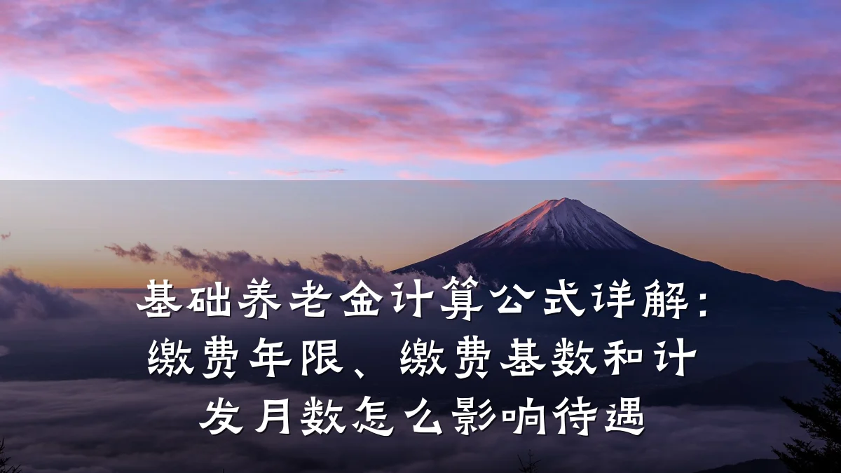 基础养老金计算公式详解：缴费年限、缴费基数和计发月数怎么影响待遇