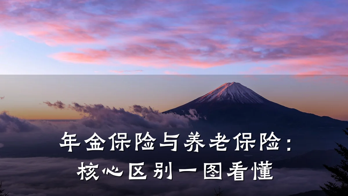 年金保险与养老保险:核心区别一图看懂