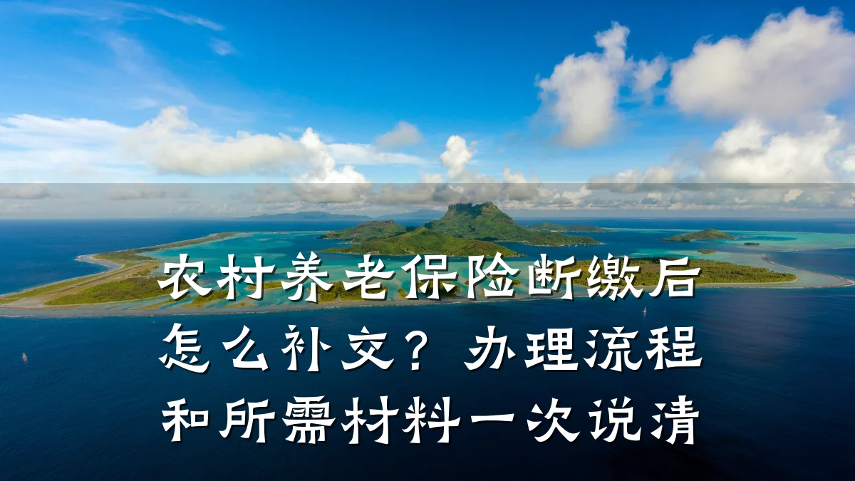 农村养老保险断缴后怎么补交?办理流程和所需材料一次说清