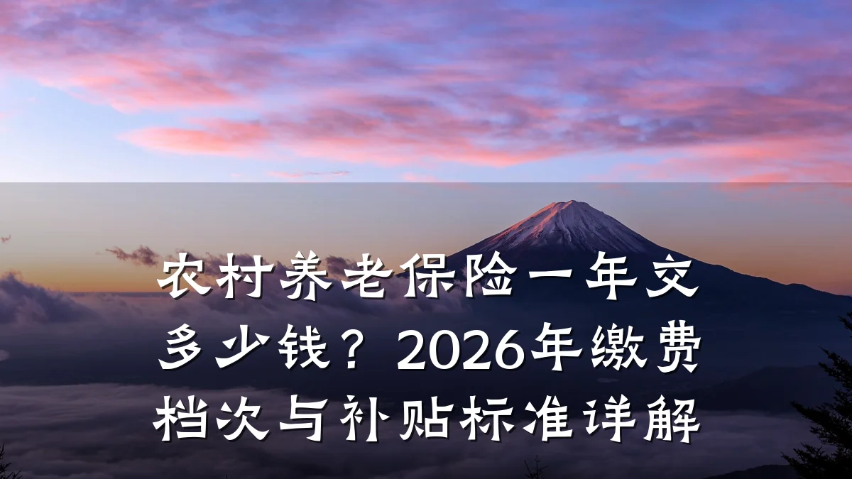农村养老保险一年交多少钱?2026年缴费档次与补贴标准详解