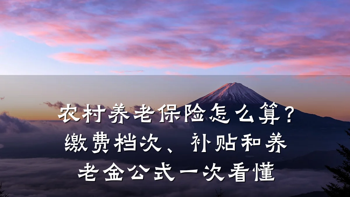 农村养老保险怎么算?缴费档次、补贴和养老金公式一次看懂