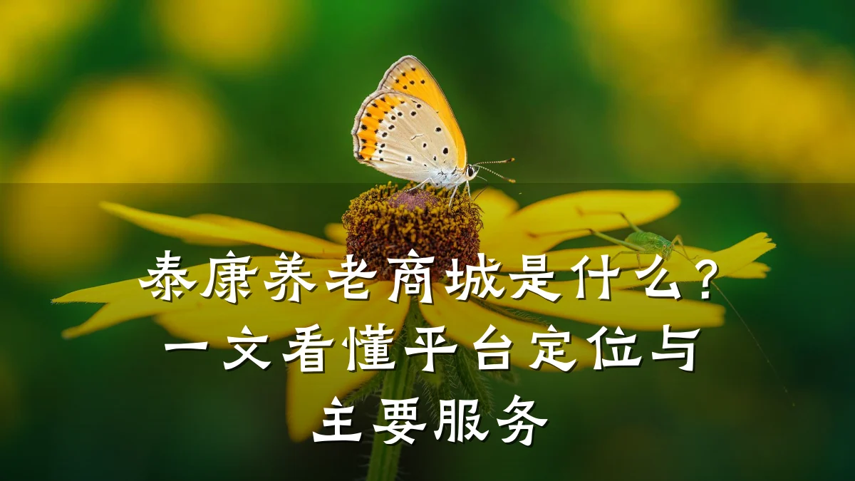 泰康养老商城是什么?一文看懂平台定位与主要服务