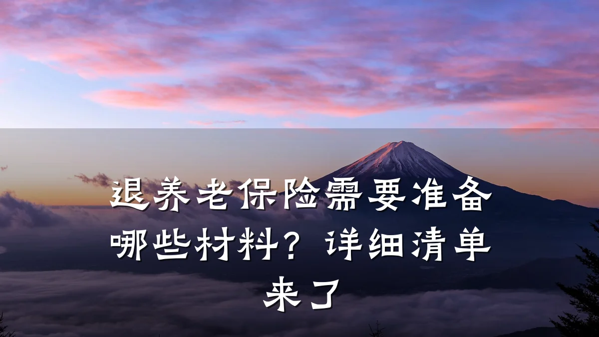 退养老保险需要准备哪些材料?详细清单来了