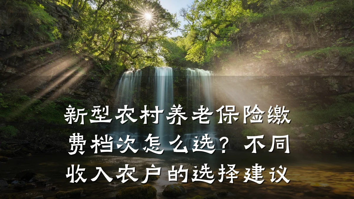 新型农村养老保险缴费档次怎么选?不同收入农户的选择建议