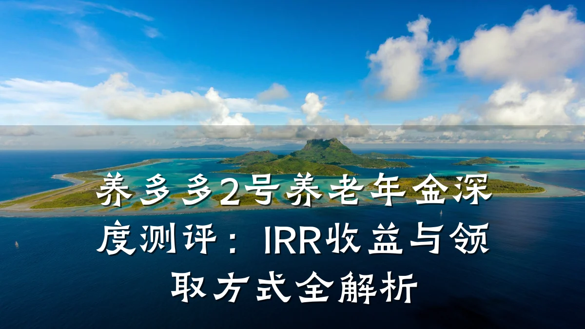 养多多2号养老年金深度测评：IRR收益与领取方式全解析