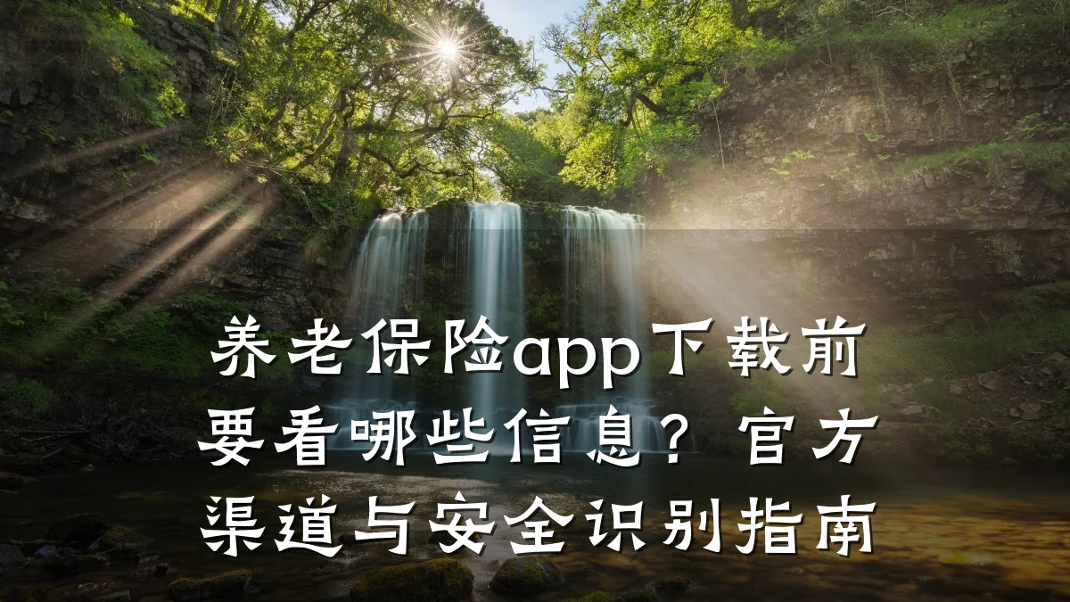 养老保险app下载前要看哪些信息？官方渠道与安全识别指南