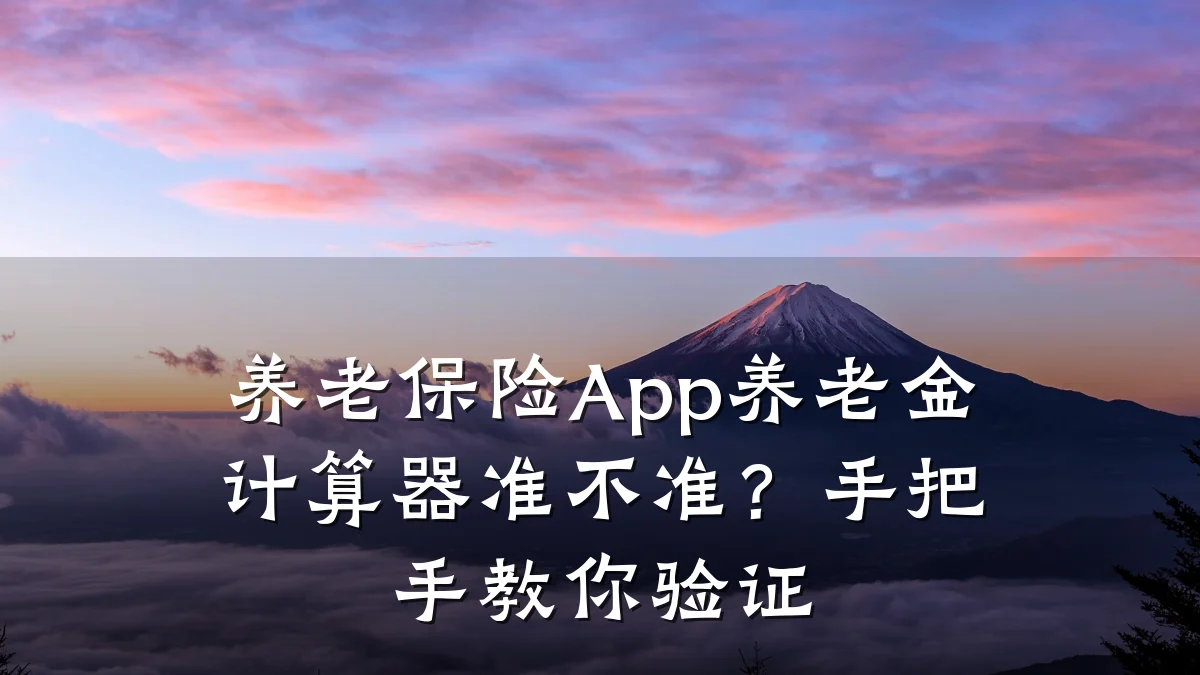 养老保险App养老金计算器准不准?手把手教你验证
