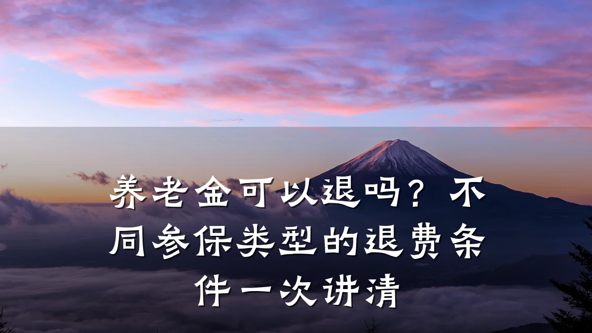 养老金可以退吗?不同参保类型的退费条件一次讲清