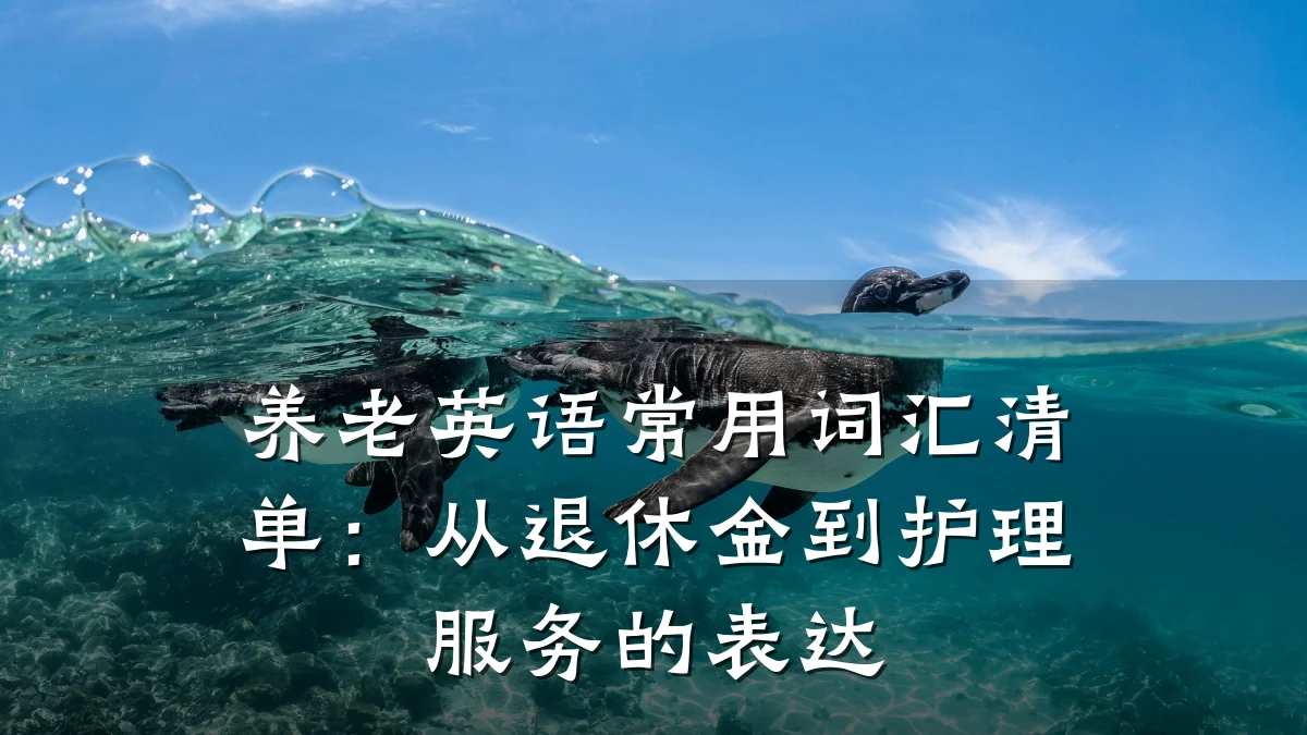 养老英语常用词汇清单:从退休金到护理服务的表达