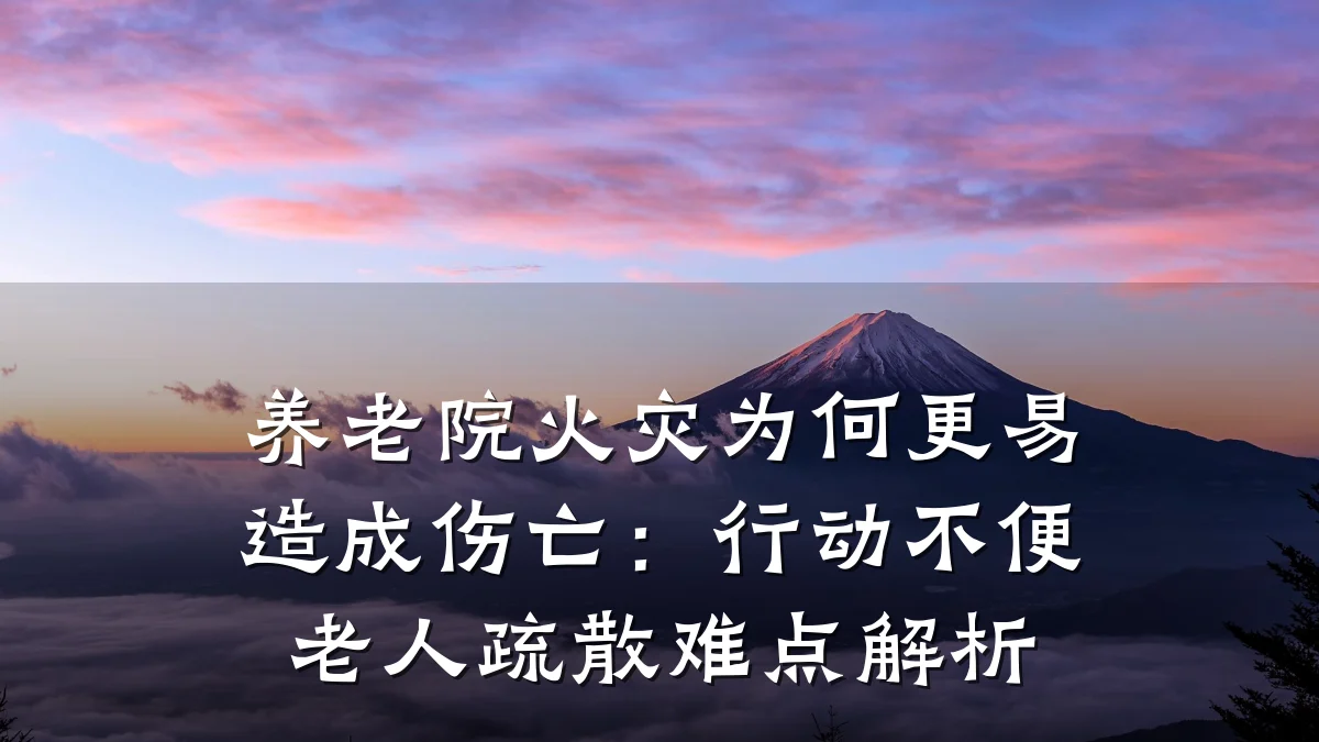 养老院火灾为何更易造成伤亡:行动不便老人疏散难点解析