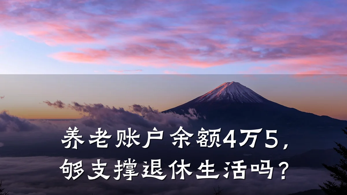养老账户余额4万5,够支撑退休生活吗?