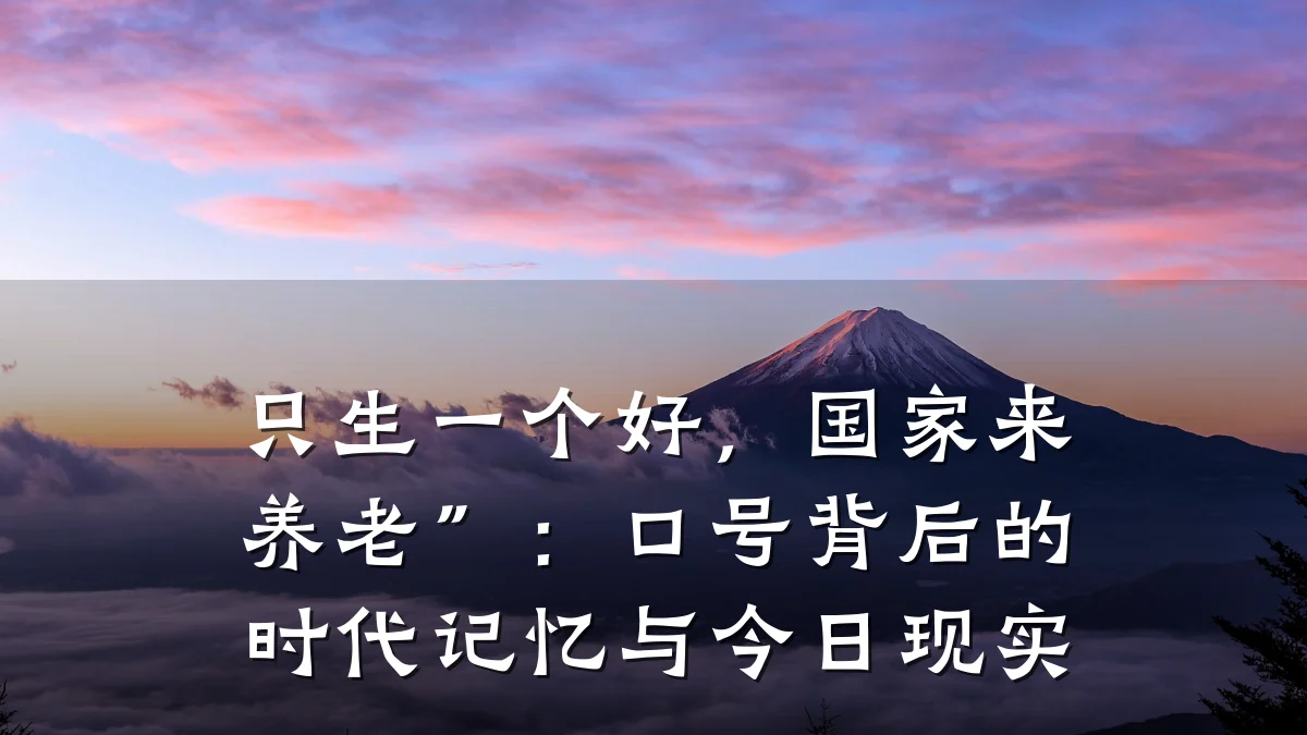 只生一个好，国家来养老”：口号背后的时代记忆与今日现实