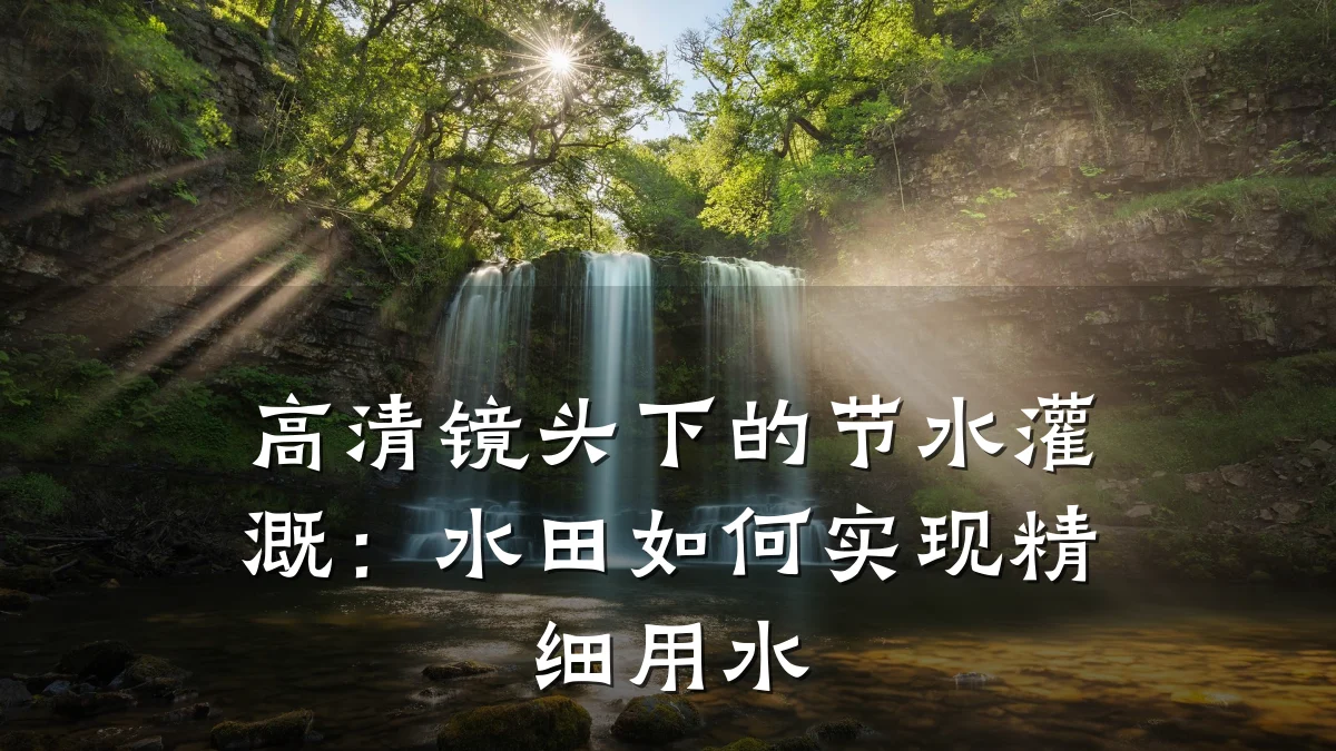 高清镜头下的节水灌溉：水田如何实现精细用水