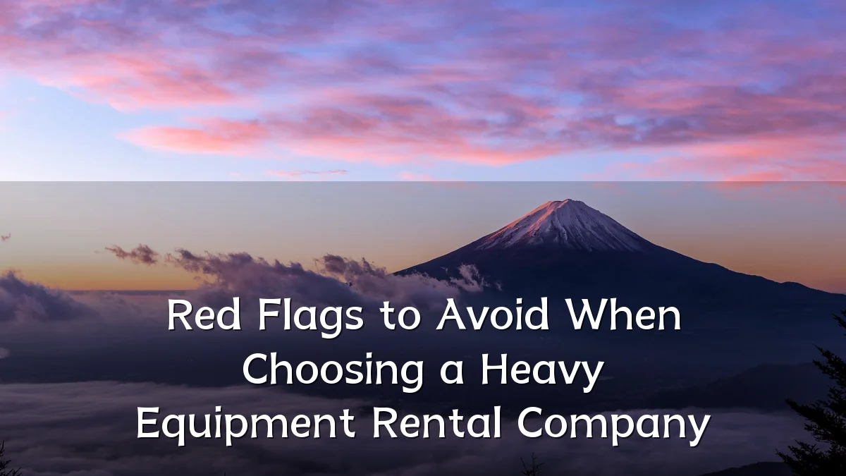 Red Flags to Avoid When Choosing a Heavy Equipment Rental Company